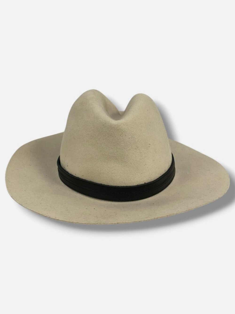 Janessa Leoné Women's Ivory Corinne Belted Wool Fedora Hat Size L
